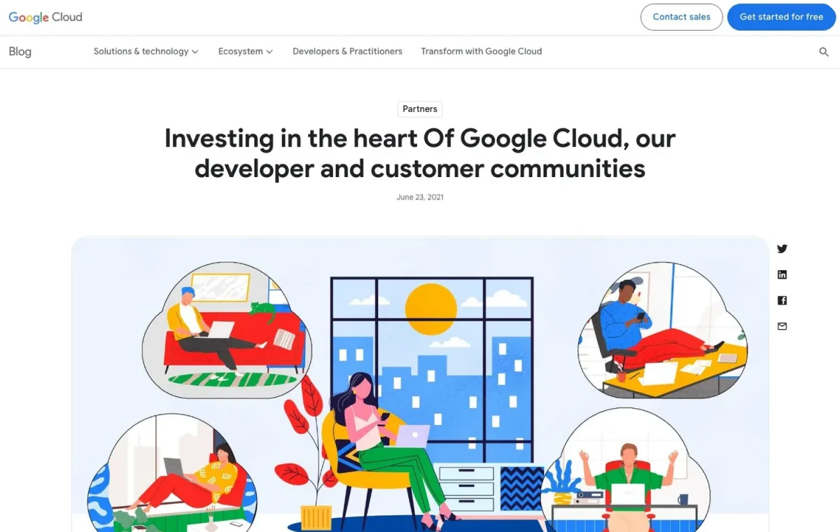Google Cloud blog post announcing the new communities